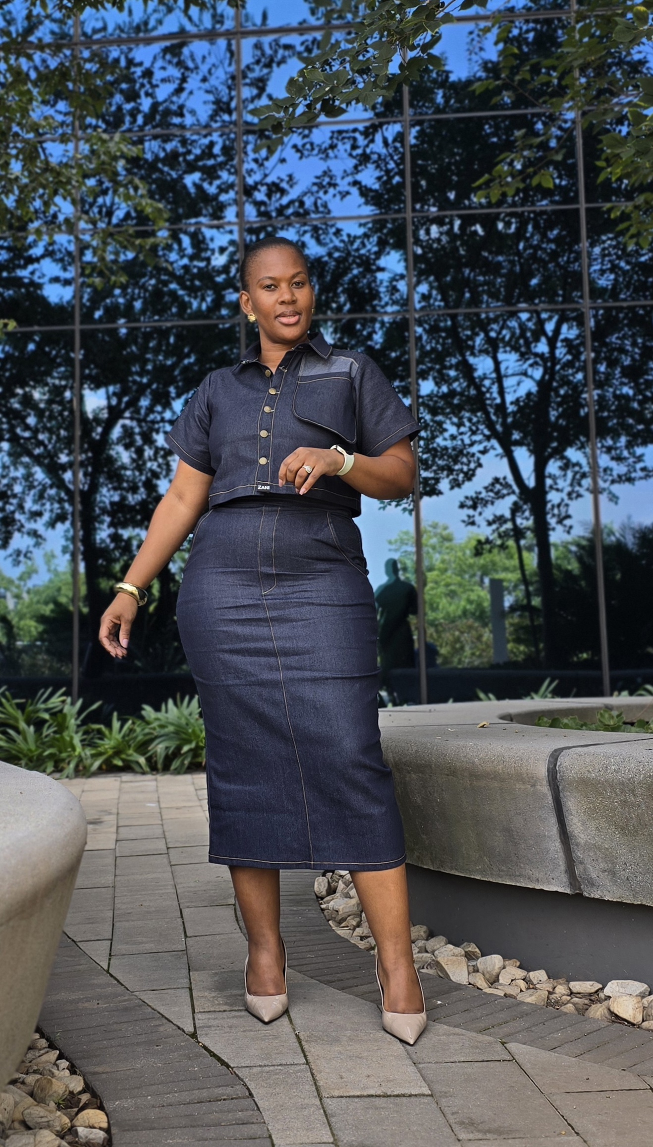  ZanBlack | Pencil skirt denim set