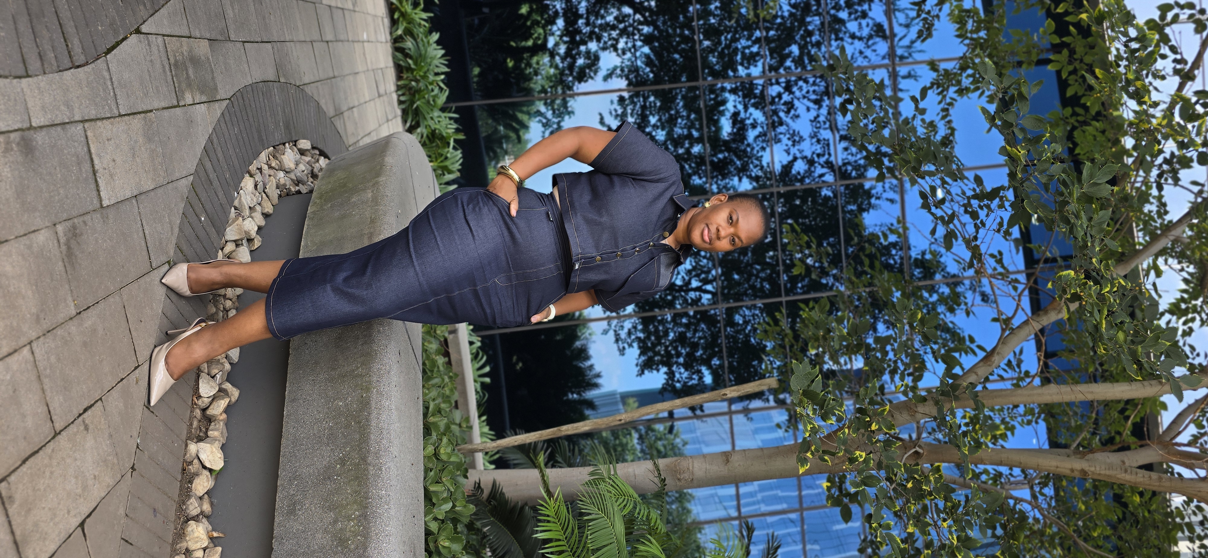  ZanBlack| Pencil skirt denim set