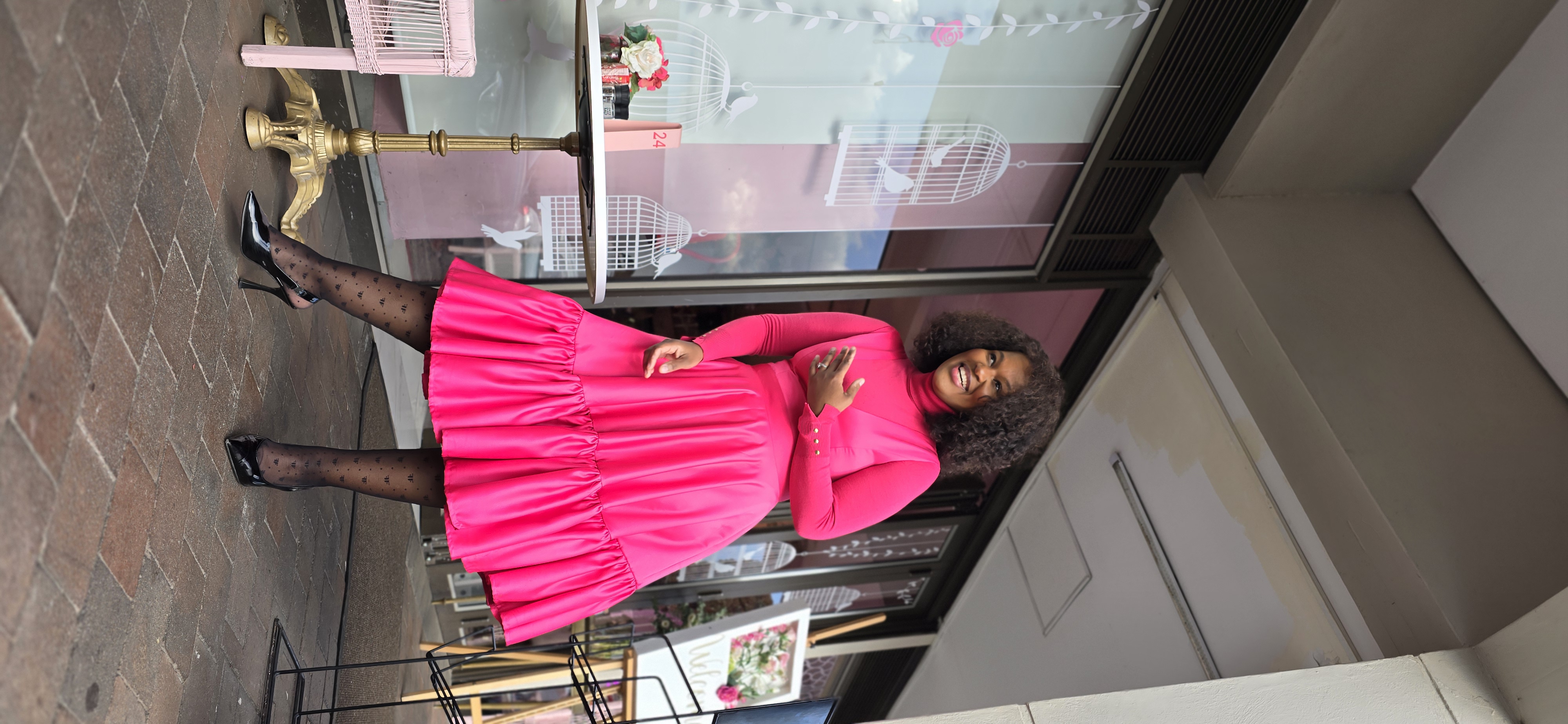 Satin gathered dress - Back View by ZanBlack